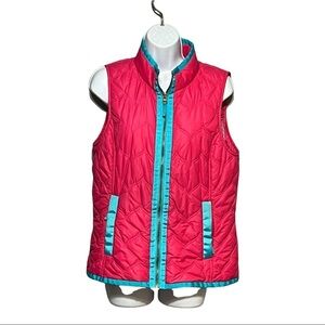 Vineyard Vines Primaloft Quilted Puffer Vest M Pink Sleeveless Full Zip Jacket